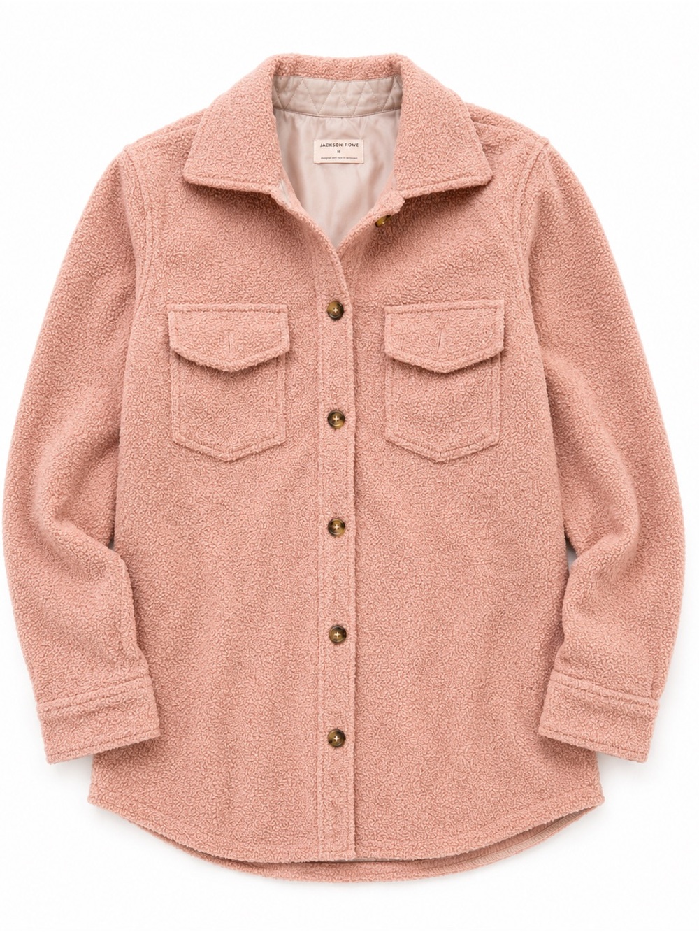 Jackson Rowe Pink Sherpa Teddy Shacket Size M